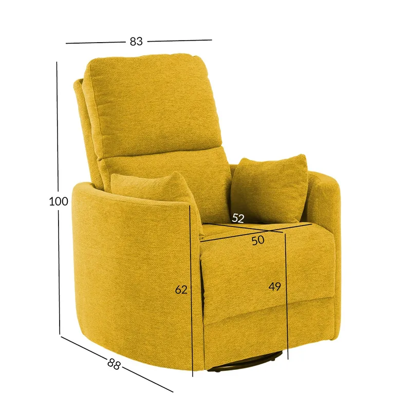 Recliner-nojatuoli Ravel manuaalisella kääntyvällä ja pyörivällä mekanismilla - keltainen - Huonekalut - Tuoli & nojatuoli - Nojatuoli & lepotuoli - Mekanismituoli
