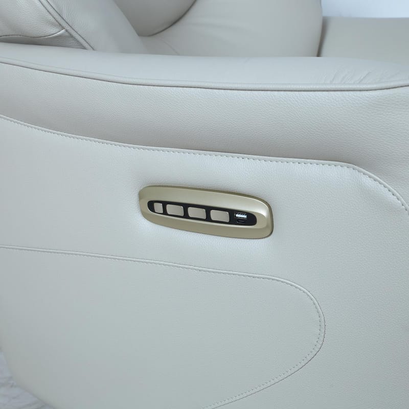 Recliner-nojatuoli Rosdal sähköisellä mekanismilla - beige nahka - Huonekalut - Tuoli & nojatuoli - Nojatuoli & lepotuoli - Mekanismituoli