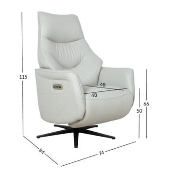 Recliner-nojatuoli Rosdal sähköisellä mekanismilla - beige nahka - Huonekalut - Tuoli & nojatuoli - Nojatuoli & lepotuoli - Mekanismituoli