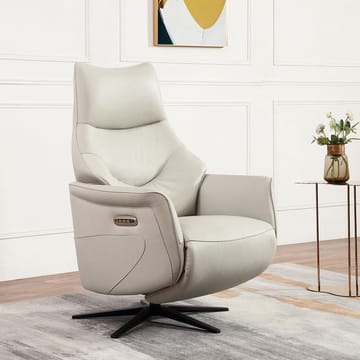 Recliner-nojatuoli Rosdal sähköisellä mekanismilla - beige nahka - Huonekalut - Tuoli & nojatuoli - Nojatuoli & lepotuoli - Mekanismituoli