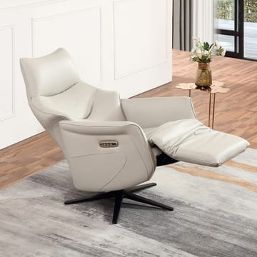 Recliner-nojatuoli Rosdal sähköisellä mekanismilla - beige nahka - Huonekalut - Tuoli & nojatuoli - Nojatuoli & lepotuoli - Mekanismituoli