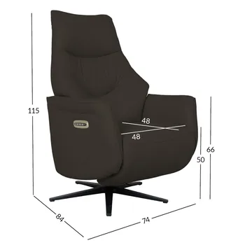 Recliner-nojatuoli Rosdal sähköisellä mekanismilla - ruskea nahka - Huonekalut - Tuoli & nojatuoli - Nojatuoli & lepotuoli - Mekanismituoli