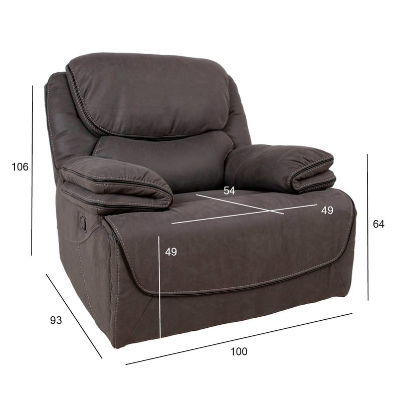 Recliner-nojatuoli Sälmar manuaalisella mekanismilla - harmaa - Huonekalut - Tuoli & nojatuoli - Nojatuoli & lepotuoli - Mekanismituoli