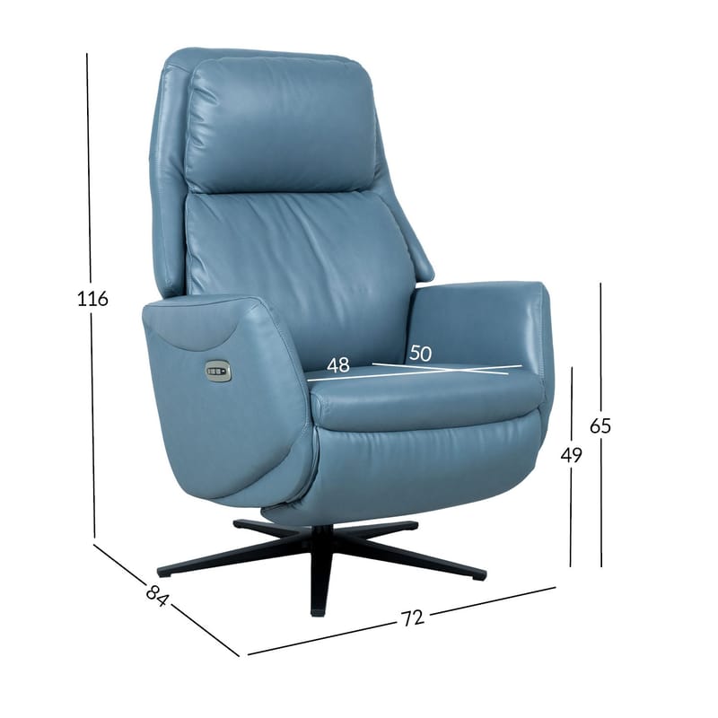 Recliner-nojatuoli Wikros sähköisellä mekanismilla - sininen - Huonekalut - Tuoli & nojatuoli - Nojatuoli & lepotuoli - Mekanismituoli