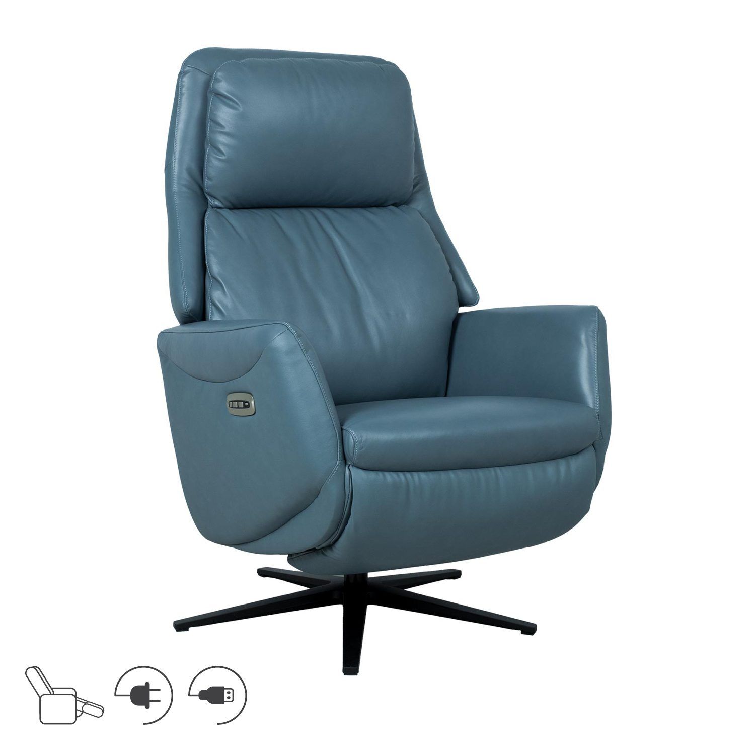 Recliner-nojatuoli Wikros sähköisellä mekanismilla - sininen