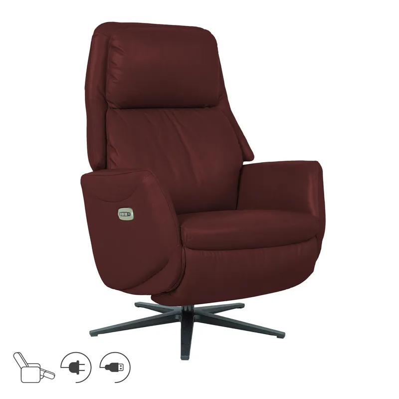 Recliner-nojatuoli Wikros sähköisellä mekanismilla, tummanpunainen