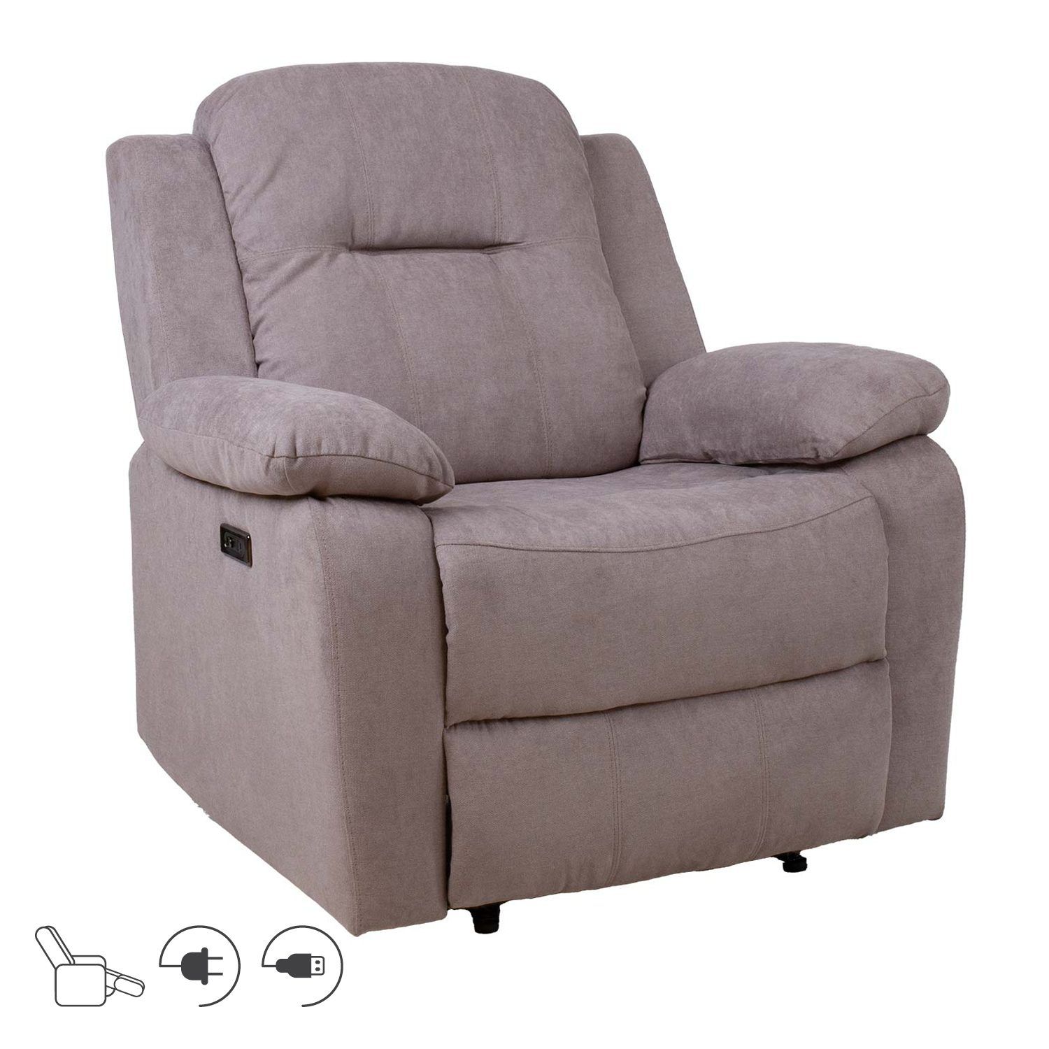 Recliner-nojatuoli Ylmark sähköisellä mekanismilla - taupe