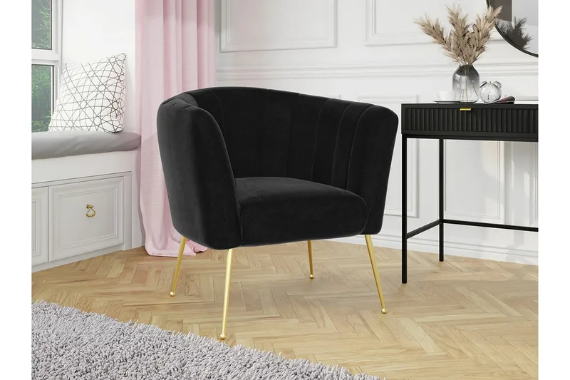 Rushmore Fåtölj Black/Gold - Huonekalut - Tuoli & nojatuoli - Nojatuoli & lepotuoli