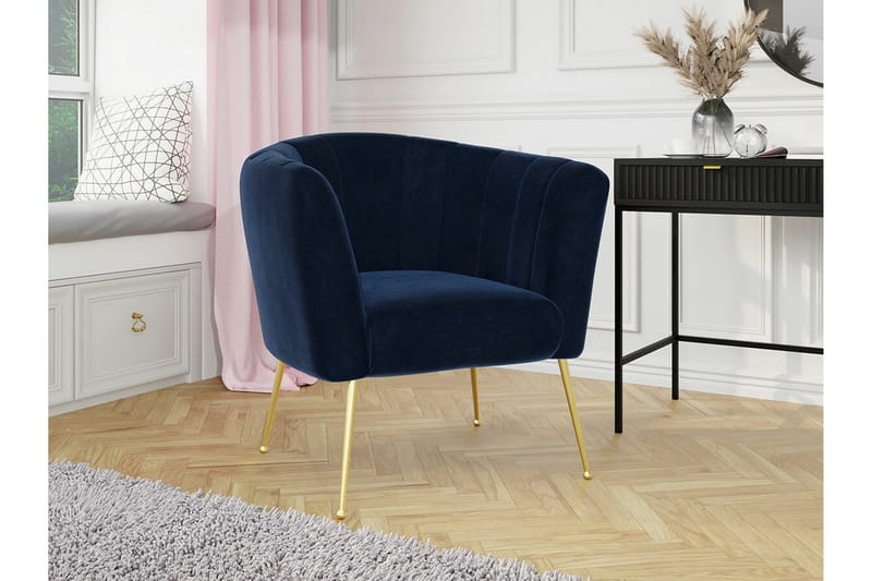 Rushmore Fåtölj Blue/Gold - Huonekalut - Tuoli & nojatuoli - Nojatuoli & lepotuoli