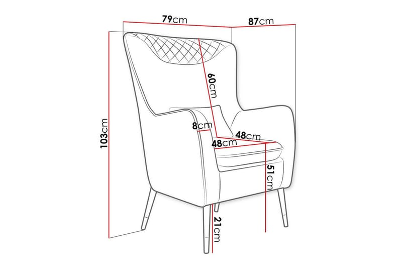 Rushmore Fåtölj Dark blue - Huonekalut - Tuoli & nojatuoli - Nojatuoli & lepotuoli