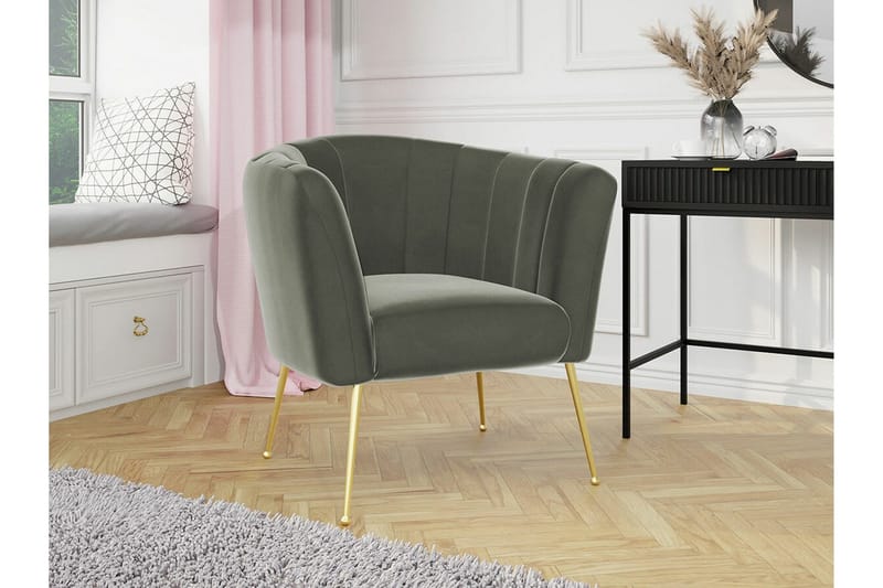 Rushmore Fåtölj Grey/Gold - Huonekalut - Tuoli & nojatuoli - Nojatuoli & lepotuoli