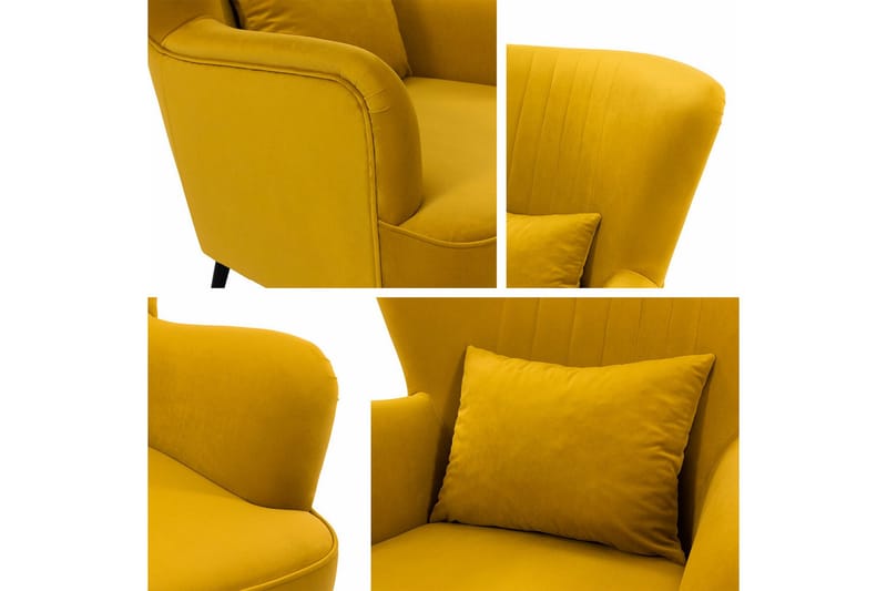 Rushmore Fåtölj Mustard yellow - Huonekalut - Tuoli & nojatuoli - Nojatuoli & lepotuoli