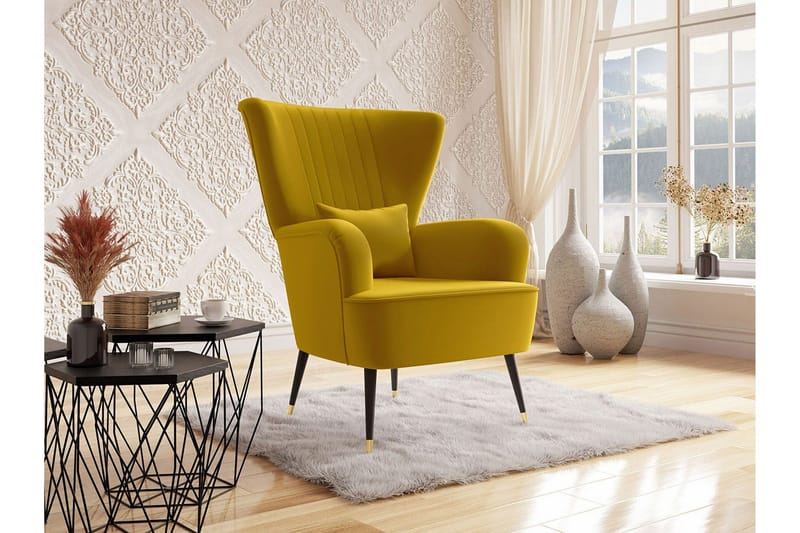 Rushmore Fåtölj Mustard yellow - Huonekalut - Tuoli & nojatuoli - Nojatuoli & lepotuoli
