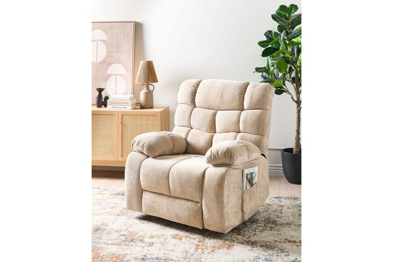 Sähköinen lepotuoli Ares Beige - Beige - Huonekalut - Tuoli & nojatuoli - Nojatuoli & lepotuoli - Makuutuoli & divaanituoli