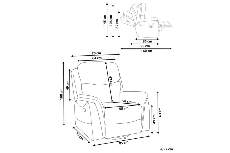 Sähköinen lepotuoli Glorie Ruskea - Ruskea - Huonekalut - Tuoli & nojatuoli - Nojatuoli & lepotuoli - Hierontatuolit