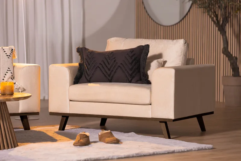 Copenhagen Nojatuoli Sametti - Beige - Huonekalut - Tuoli & nojatuoli - Nojatuoli & lepotuoli - Samettinojatuoli