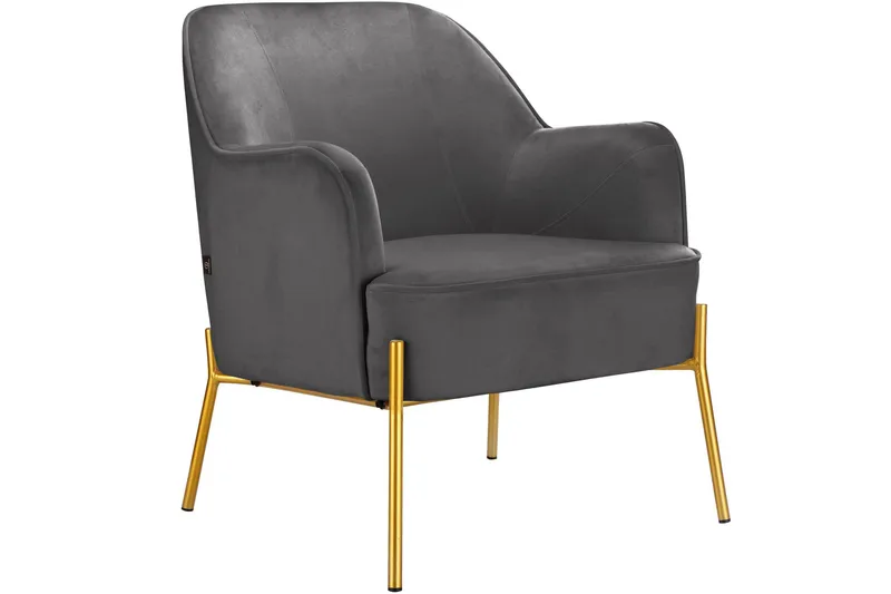 Loungenojatuoli Ramlane - Harmaa - Huonekalut - Tuoli & nojatuoli - Nojatuoli & lepotuoli - Samettinojatuoli