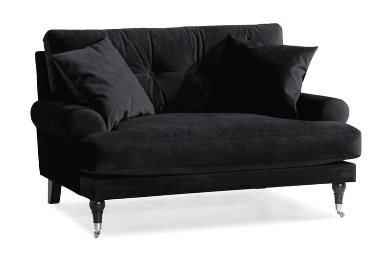 Loveseat Webber Sametti - Musta Kromi - Huonekalut - Tuoli & nojatuoli - Nojatuoli & lepotuoli - Samettinojatuoli