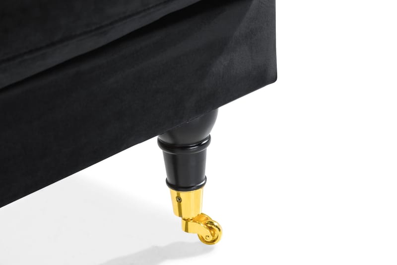 Loveseat Webber Sametti - Musta Messinki - Huonekalut - Tuoli & nojatuoli - Nojatuoli & lepotuoli - Samettinojatuoli