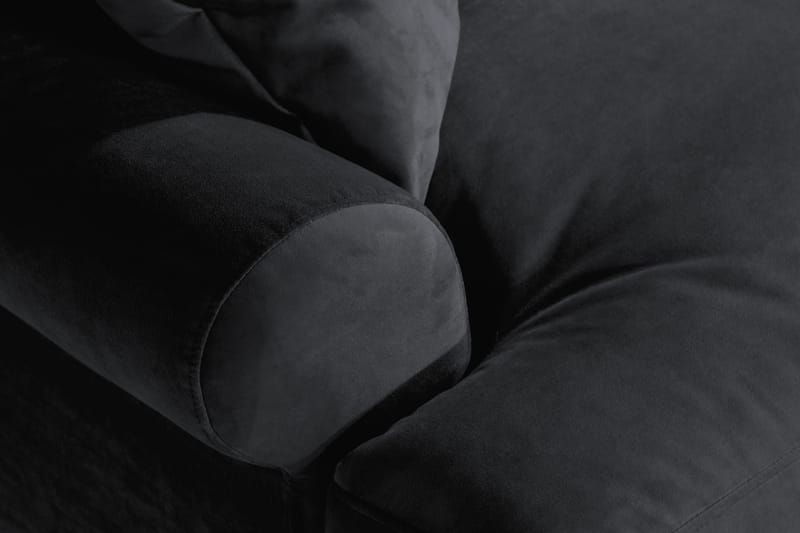 Loveseat Webber Sametti - Musta Messinki - Huonekalut - Tuoli & nojatuoli - Nojatuoli & lepotuoli - Samettinojatuoli