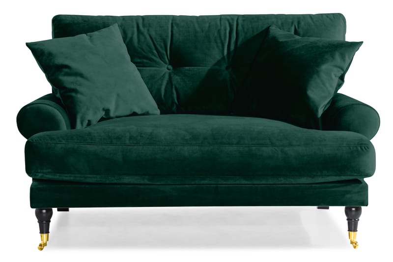 Loveseat Webber Sametti - Tummanvihreä Messinki - Huonekalut - Tuoli & nojatuoli - Nojatuoli & lepotuoli - Samettinojatuoli