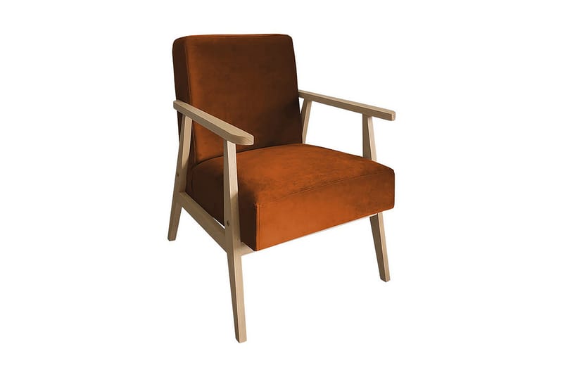 Nojatuoli Cali - Sametti/Ruskea - Huonekalut - Tuoli & nojatuoli - Nojatuoli & lepotuoli - Samettinojatuoli