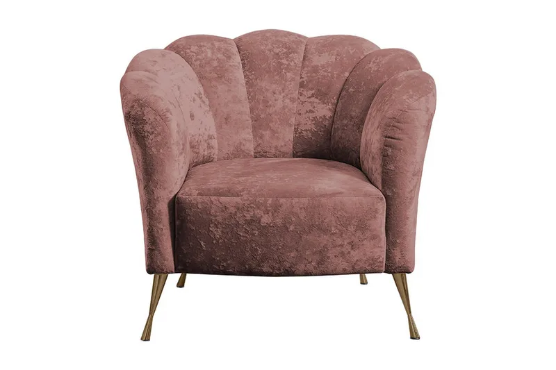 Nojatuoli Naspur - Sametti/Vaaleanpunainen/Kulta - Huonekalut - Tuoli & nojatuoli - Nojatuoli & lepotuoli - Samettinojatuoli