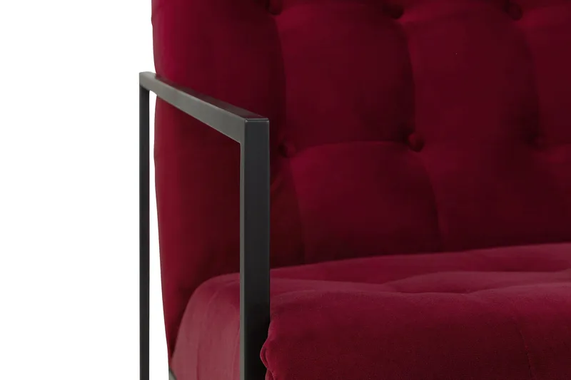 Nojatuoli Treni Sametti - Punainen/Musta - Huonekalut - Tuoli & nojatuoli - Nojatuoli & lepotuoli - Samettinojatuoli