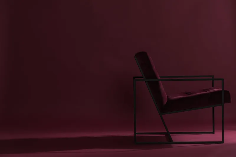 Nojatuoli Treni Sametti - Punainen/Musta - Huonekalut - Tuoli & nojatuoli - Nojatuoli & lepotuoli - Samettinojatuoli