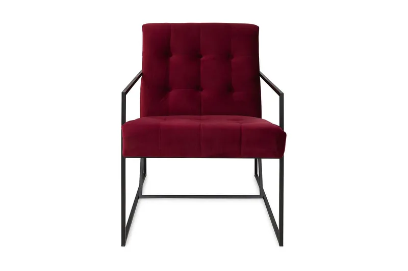 Nojatuoli Treni Sametti - Punainen/Musta - Huonekalut - Tuoli & nojatuoli - Nojatuoli & lepotuoli - Samettinojatuoli