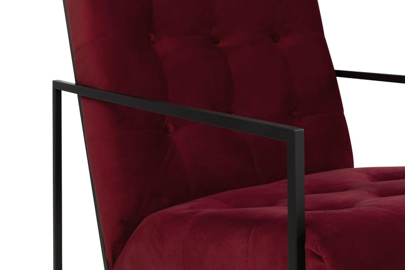 Nojatuoli Treni Sametti - Punainen/Musta - Huonekalut - Tuoli & nojatuoli - Nojatuoli & lepotuoli - Samettinojatuoli