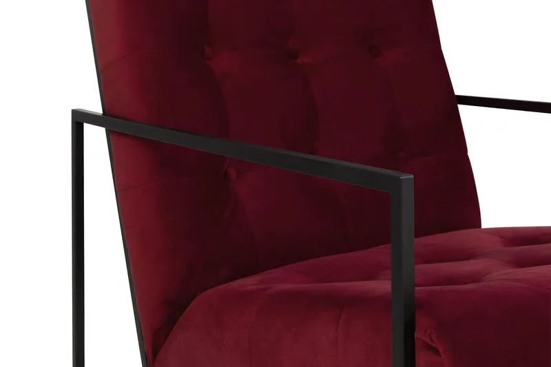 Nojatuoli Treni Sametti - Punainen/Musta - Huonekalut - Tuoli & nojatuoli - Nojatuoli & lepotuoli - Samettinojatuoli