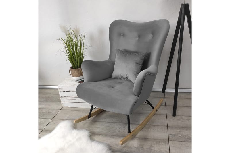 Nojatuoli Witolin - Sametti/Harmaa - Huonekalut - Tuoli & nojatuoli - Nojatuoli & lepotuoli - Samettinojatuoli