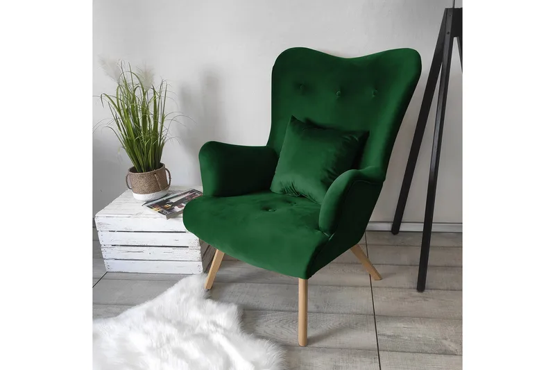 Nojatuoli Witolin - Sametti/Vihreä - Huonekalut - Tuoli & nojatuoli - Nojatuoli & lepotuoli - Samettinojatuoli