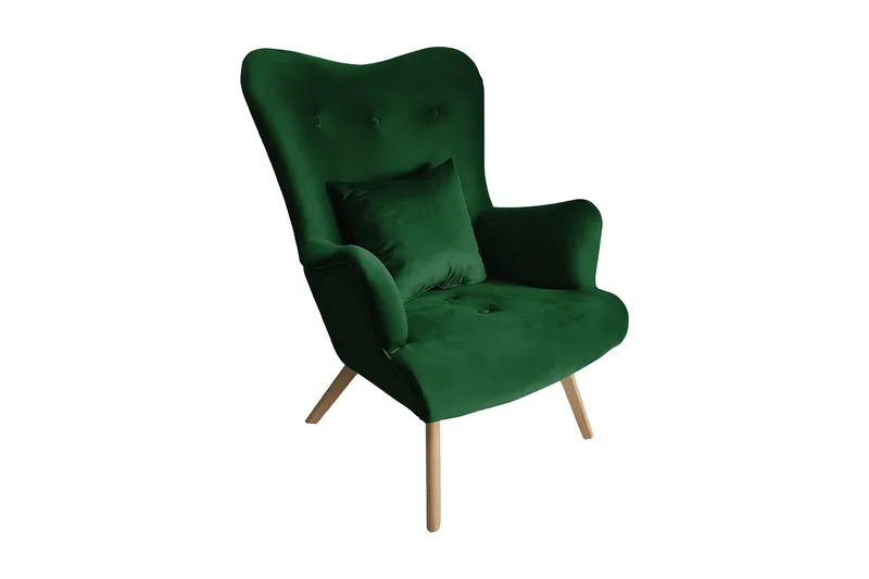 Nojatuoli Witolin - Sametti/Vihreä - Huonekalut - Tuoli & nojatuoli - Nojatuoli & lepotuoli - Samettinojatuoli