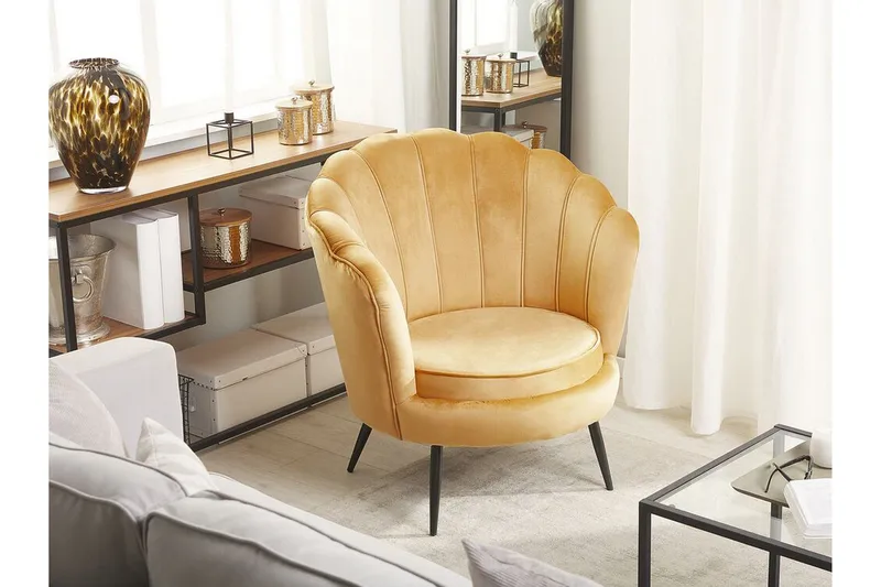 Samettinojatuoli Midfield - Keltainen - Huonekalut - Tuoli & nojatuoli - Nojatuoli & lepotuoli