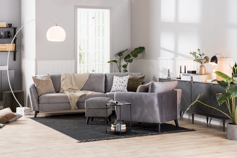 Trend Nojatuoli - Vaaleanharmaa - Huonekalut - Tuoli & nojatuoli - Nojatuoli & lepotuoli - Samettinojatuoli