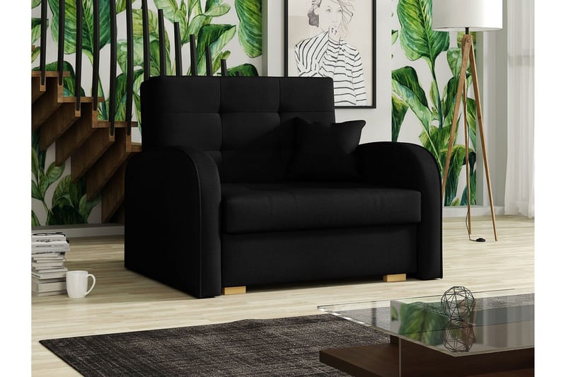 Vuodetuoli Hedensö - Sametti/Musta - Huonekalut - Tuoli & nojatuoli - Nojatuoli & lepotuoli - Samettinojatuoli