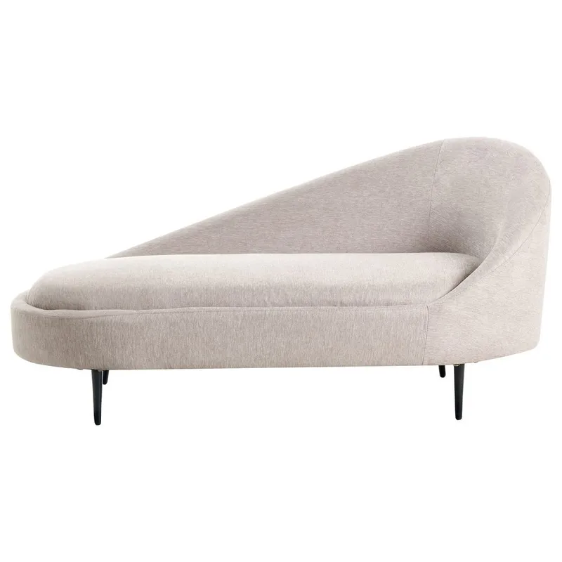 Schäslongfåtölj Taupe, Svart