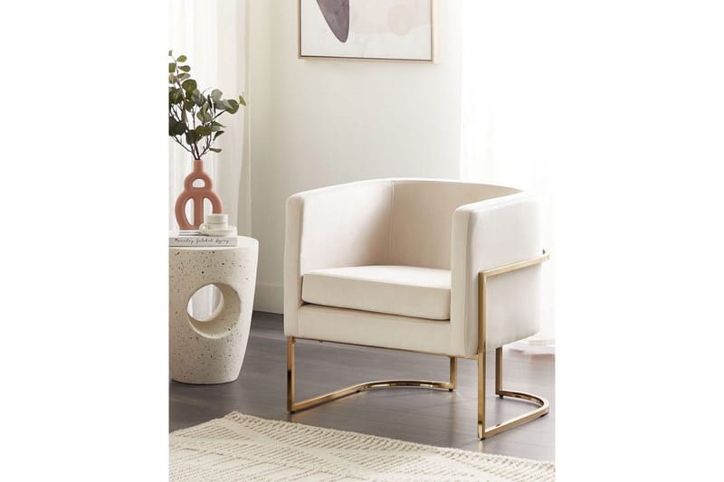 Nojatuoli Sirkka - Beige, kulta - Huonekalut - Tuoli & nojatuoli - Nojatuoli & lepotuoli