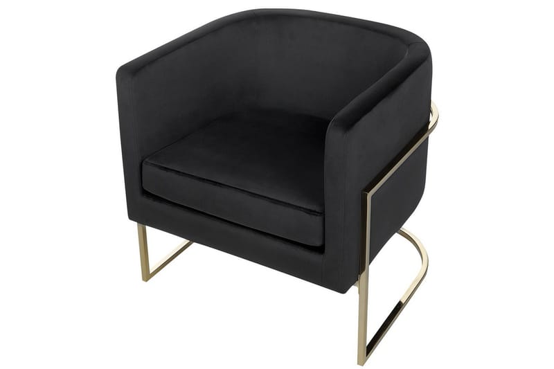 Nojatuoli Sirkka - Musta, kulta - Huonekalut - Tuoli & nojatuoli - Nojatuoli & lepotuoli