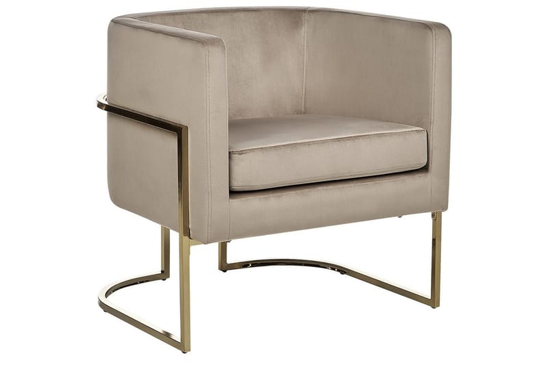 Nojatuoli Sirkka - Taupe, kulta - Huonekalut - Tuoli & nojatuoli - Nojatuoli & lepotuoli