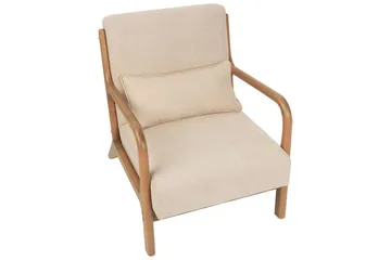 Nojatuoli Skovde - Beige, vaalea puu - Huonekalut - Tuoli & nojatuoli - Nojatuoli & lepotuoli