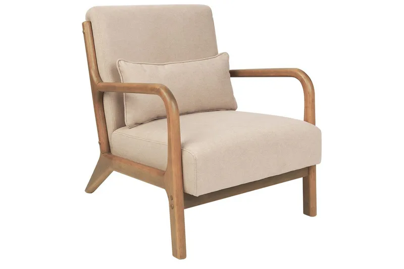 Nojatuoli Skovde, Beige, vaalea puu