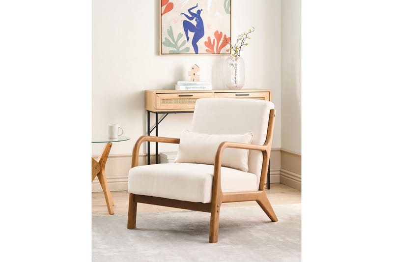 Nojatuoli Skovde - Vaaleanbeige, vaalea puu - Huonekalut - Tuoli & nojatuoli - Nojatuoli & lepotuoli