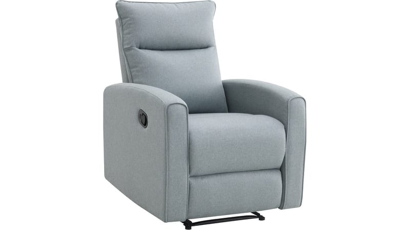 Solvane recliner-nojatuoli kankaasta, Vaaleansininen