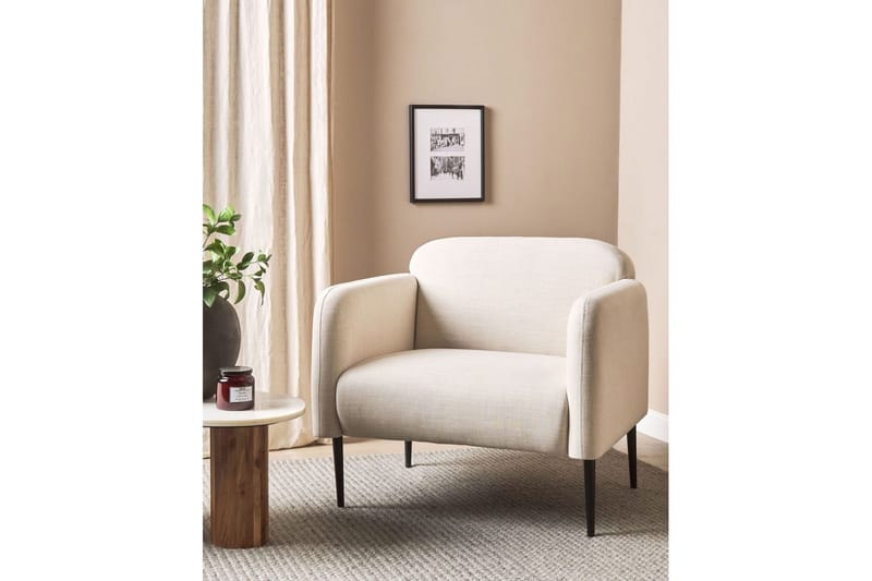 Nojatuoli Stouby - Beige, musta - Huonekalut - Tuoli & nojatuoli - Nojatuoli & lepotuoli