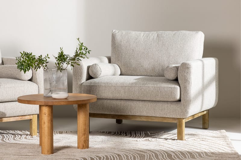 Tavallinen käsinojallinen nojatuoli Venture Home Olympos-nojatuoli Beige - Huonekalut - Tuoli & nojatuoli - Nojatuoli & lepotuoli