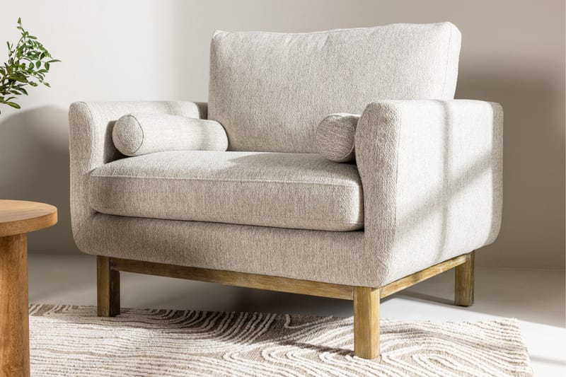 Tavallinen käsinojallinen nojatuoli Venture Home Olympos-nojatuoli Beige - Huonekalut - Tuoli & nojatuoli - Nojatuoli & lepotuoli