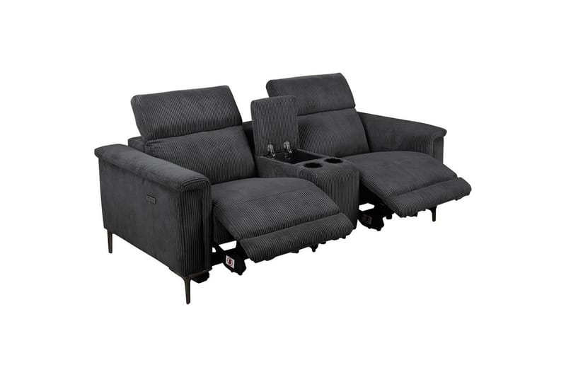 Tavallinen lepotuoli Loft24 Kahden hengen recliner-nojatuoli Loft24 Lund Harmaa1 100% polyester - Huonekalut - Sohva - Mekanismisohva